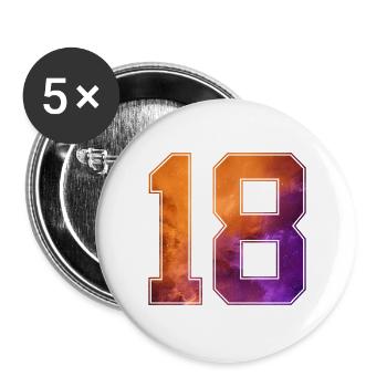 NO. 18 NUMBER 18 COLLEGE 18TH BIRTHDAY - Buttons large 2.2''/56 mm (5-pack) - white - Front