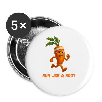 Run like a carrot - Buttons large 2.2''/56 mm (5-pack) - white - Front