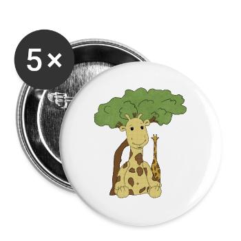 Afrika_Giraffe - Lot de 5 grands badges (56 mm) - blanc - Devant