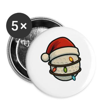 Funny Golf Ball Christmas Santa Holiday - Buttons large 2.2''/56 mm (5-pack) - white - Front