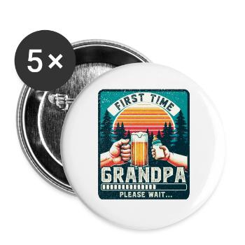 Le futur grand-père pour la première fois - Lot de 5 grands badges (56 mm) - blanc - Devant