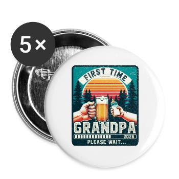 Future grand-mère pour la première fois 2026 - Lot de 5 grands badges (56 mm) - blanc - Devant