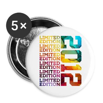 LIMITED EDITION 2012 14 YEARS 14TH BIRTHDAY - Buttons large 2.2''/56 mm (5-pack) - white - Front