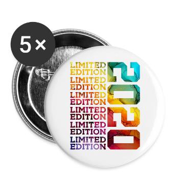 ÉDITION LIMITÉE 2020 6 ANS 6E ANNIVERSAIRE - Lot de 5 grands badges (56 mm) - blanc - Devant