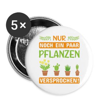 Jardinier Jardinage Jardinage Jardinage Jardinage - Lot de 5 grands badges (56 mm) - blanc - Devant