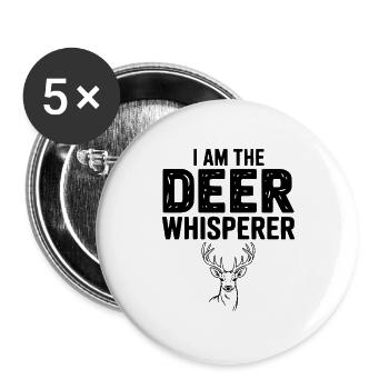 Ich bin der Hirschflüsterer - Buttons groß 56 mm (5er Pack) - Weiß - Vorne