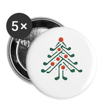 Christmas Golf Tree Golfing Holiday Fun - Buttons large 2.2''/56 mm (5-pack) - white - Front