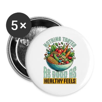 Nutritionist Nothing Tastes As Good Health Coach - Buttons large 2.2''/56 mm (5-pack) - white - Front