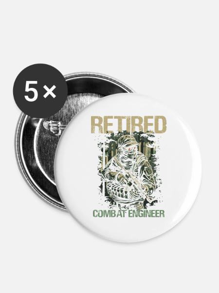 Ruhiger Kampfingenieur Illustration - Buttons groß 56 mm (5er Pack) - Weiß