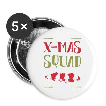 X-Mas Squad - Buttons large 2.2''/56 mm (5-pack) - white - Front