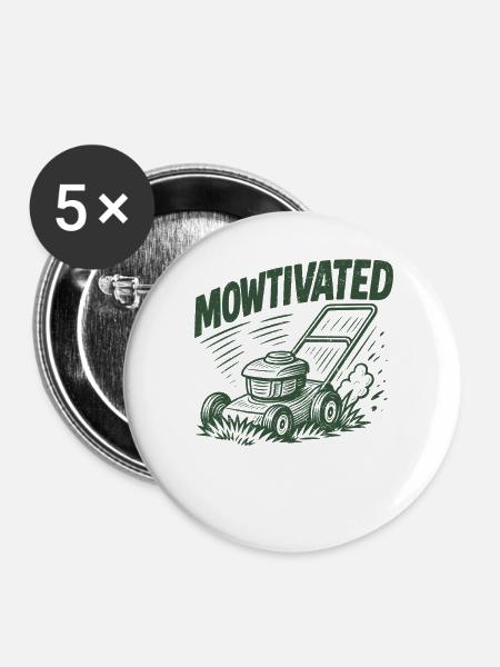 Mowtivated - Buttons groß 56 mm (5er Pack) - Weiß