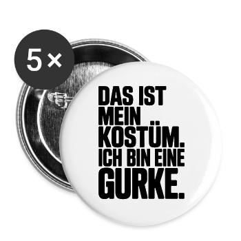 Gurke Das Ist Mein Gurken Kostüm Fasching Karneval - Buttons groß 56 mm (5er Pack) - Weiß - Vorne