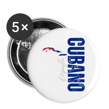 Fierté cubaine, design vertical - Lot de 5 grands badges (56 mm) - blanc - Devant