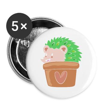 Pflanze Kaktus Kakteen - Buttons groß 56 mm (5er Pack) - Weiß - Vorne