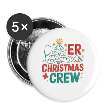 ER Christmas Crew - Buttons large 2.2''/56 mm (5-pack) - white - Front