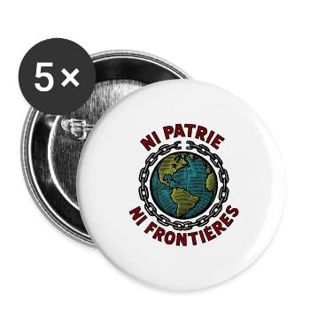 Weder Heimat noch Grenzen - Buttons groß 56 mm (5er Pack) - Weiß - Vorne