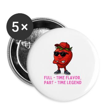 Erdbeere mit Stil Vollzeit Legende - Buttons groß 56 mm (5er Pack) - Weiß - Vorne