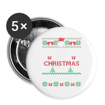 All I Want For Christmas Is Beer Humor Christmas Funny - Buttons large 2.2''/56 mm (5-pack) - white - Front