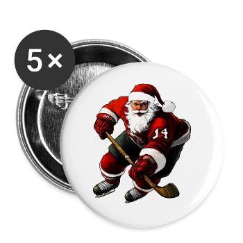 Weihnachten Eishockeyspieler - Buttons large 2.2''/56 mm (5-pack) - white - Front