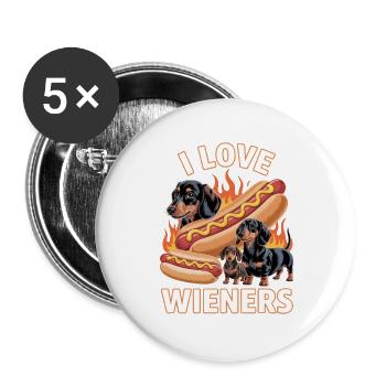 I Love Wieners Unwearable Bootleg - Lot de 5 grands badges (56 mm) - blanc - Devant