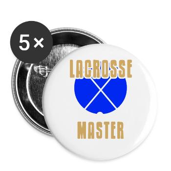 Lacrosse Master Crossed Sticks Pro Level Pride - Buttons large 2.2''/56 mm (5-pack) - white - Front