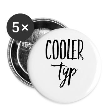 COOLER TYP - Buttons groß 56 mm (5er Pack) - Weiß - Vorne