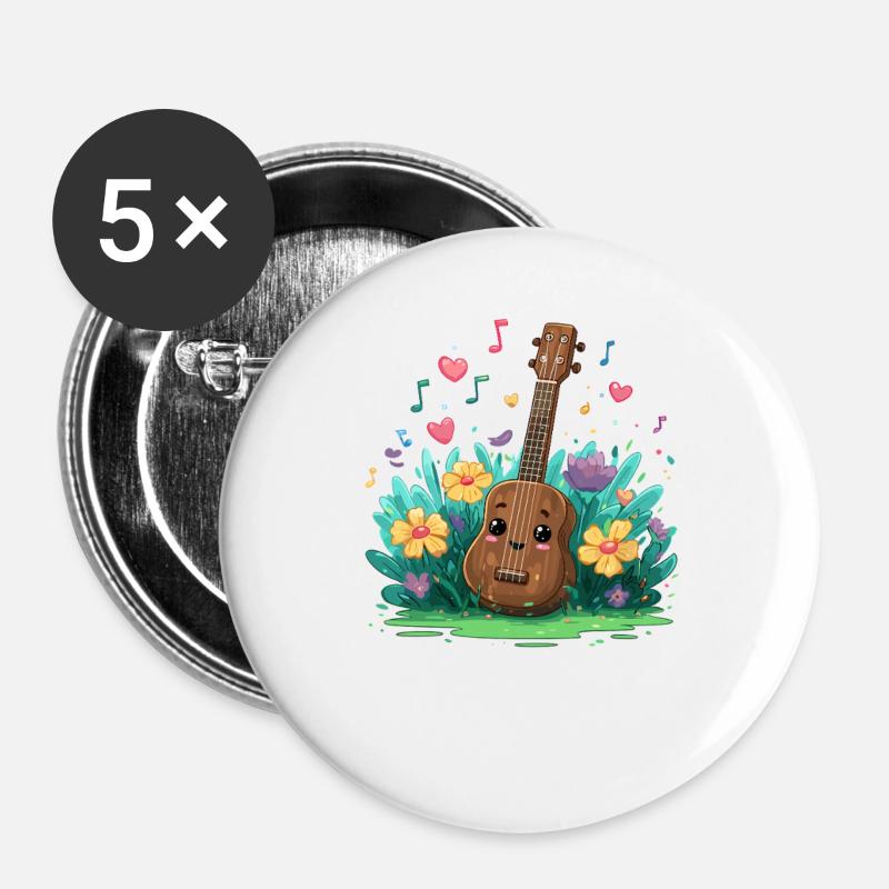 Kukulele Flower Garden - Buttons large 2.2''/56 mm (5-pack) - white