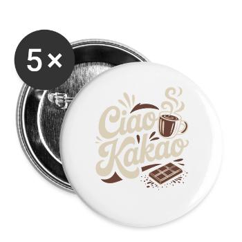 Ciao Cocoa Hot Chocolate Hot Chocolate Goodbye - Buttons large 2.2''/56 mm (5-pack) - white - Front