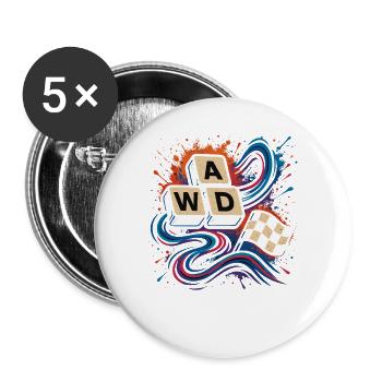 AWD Racing Keys Drift Retro Shirt - Buttons large 2.2''/56 mm (5-pack) - white - Front