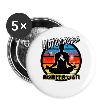 Motocross - Lot de 5 grands badges (56 mm) - blanc - Devant