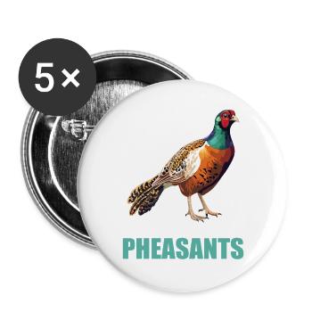 Pheasants Pheasant - Buttons large 2.2''/56 mm (5-pack) - white - Front
