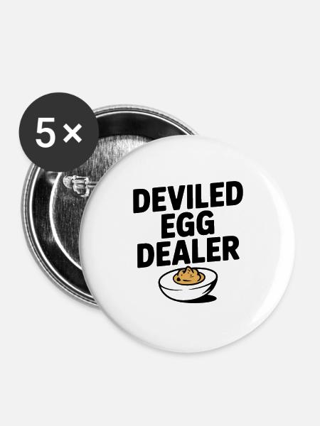 Teuflischer Eierhändler - Buttons groß 56 mm (5er Pack) - Weiß