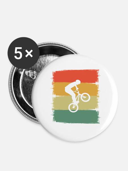 Bmx - Buttons groß 56 mm (5er Pack) - Weiß
