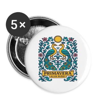 Primavera Ailes Blooms Spring Bird Ornament - Buttons large 2.2''/56 mm (5-pack) - white - Front