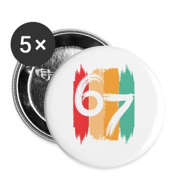 Six Seven Kids Meme 6 7 - Buttons large 2.2''/56 mm (5-pack) - white - Front