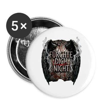 FÜRCHTE DICH NICHT Stein Engelsflügel - Buttons groß 56 mm (5er Pack) - Weiß - Vorne
