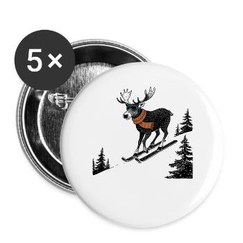 Slopes Moose - Buttons large 2.2''/56 mm (5-pack) - white - Front
