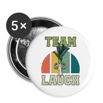 Gewichtheber TEAM LAUCH Lustiges - Buttons groß 56 mm (5er Pack) - Weiß - Vorne
