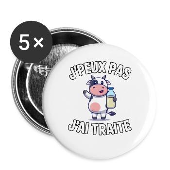 I Can't I Treat – Humor Farmer - Buttons groß 56 mm (5er Pack) - Weiß - Vorne