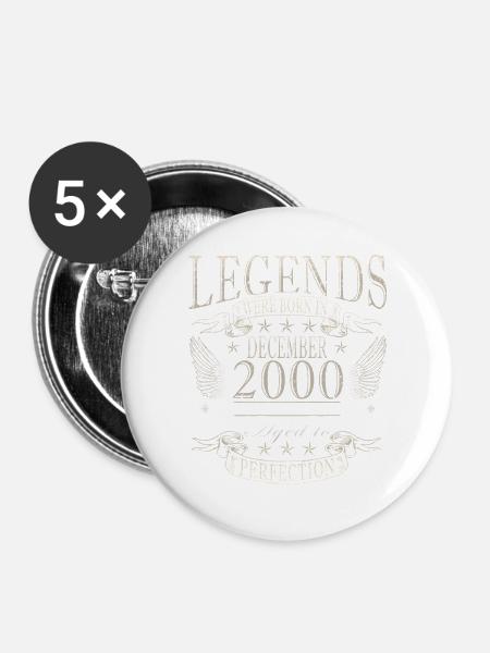 Dezember 2000 Dezember Jubiläum Dezember 2000 - Buttons groß 56 mm (5er Pack) - Weiß