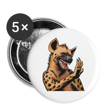 Hyena in comic style grimace - Buttons large 2.2''/56 mm (5-pack) - white - Front