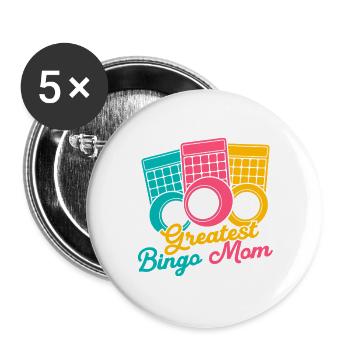 Bingo Game Greatest Bingo Mom Bingo - Buttons large 2.2''/56 mm (5-pack) - white - Front