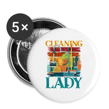 Cleaning Heroine Color Explosion - Buttons large 2.2''/56 mm (5-pack) - white - Front