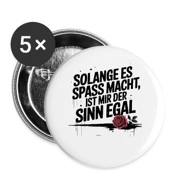  Rote Rose Romantisches Blumenmotiv Liebe Botanik - Buttons groß 56 mm (5er Pack) - Weiß - Vorne