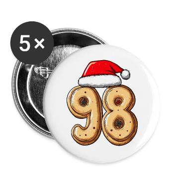 98 Number Biscuit Christmas - Buttons large 2.2''/56 mm (5-pack) - white - Front