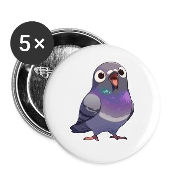 Pigeons Pigeon - Buttons large 2.2''/56 mm (5-pack) - white - Front