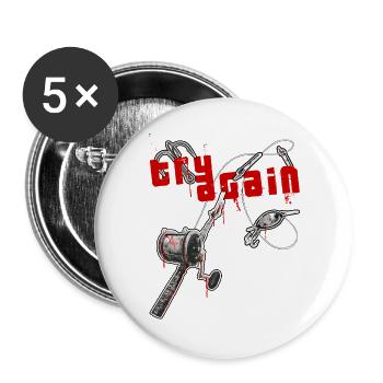 Pêche - Lot de 5 grands badges (56 mm) - blanc - Devant