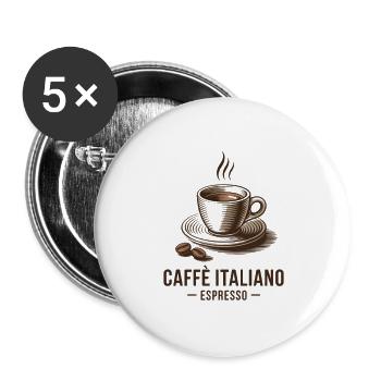 Caffè Italiano – Espresso - Buttons large 2.2''/56 mm (5-pack) - white - Front