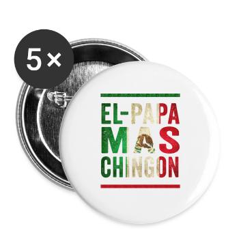 Mexikanisches Vintage Vater Spruch Design - Buttons groß 56 mm (5er Pack) - Weiß - Vorne