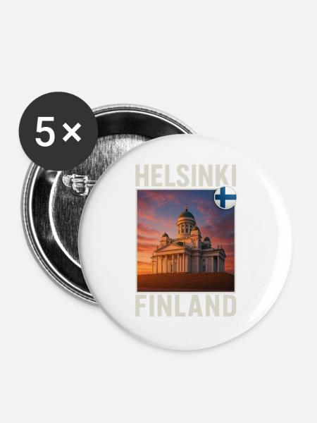 Helsinki - Buttons groß 56 mm (5er Pack) - Weiß